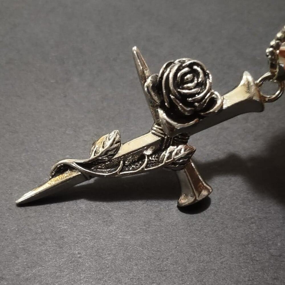 Crucifix Cross Necklace Rose Thorns Nails Catholic Christian Valentines Gift NEW